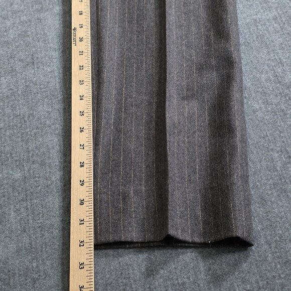 DKNY Classic Dress Trousers Mens US 34 Brown Striped Wool Cashmere Pockets Italy - Picture 8 of 16